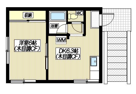 前谷ハイツ　（2F）の間取り