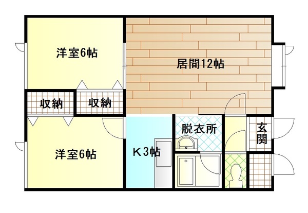 旭川市旭神二条のアパートの間取り