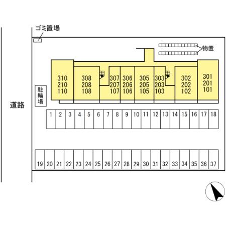 【D-room本町の駐車場】