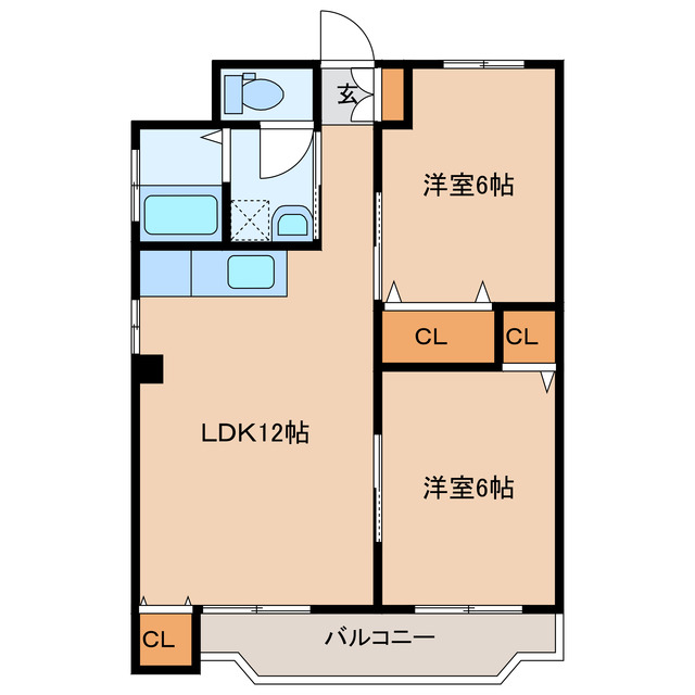 岩国市門前町のアパートの間取り