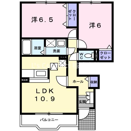 石巻市新館のアパートの間取り