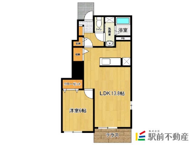 朝倉郡筑前町篠隈のアパートの間取り