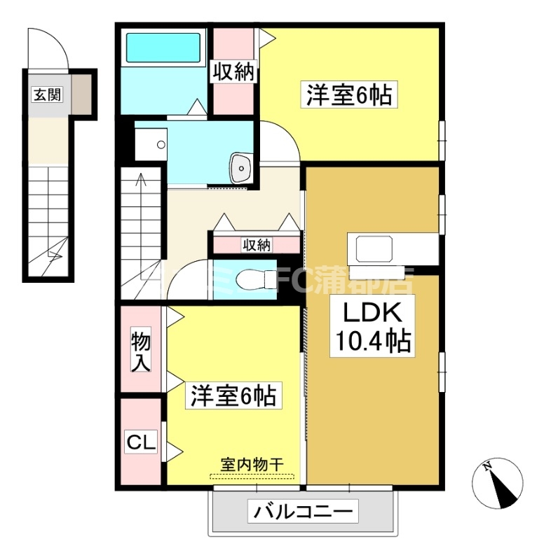 【ドルチェ蒲郡栄町 B棟の間取り】