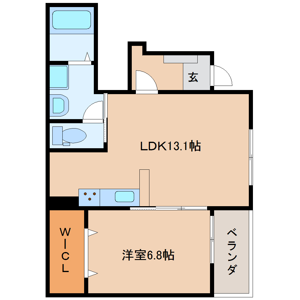 橿原市高殿町のアパートの間取り