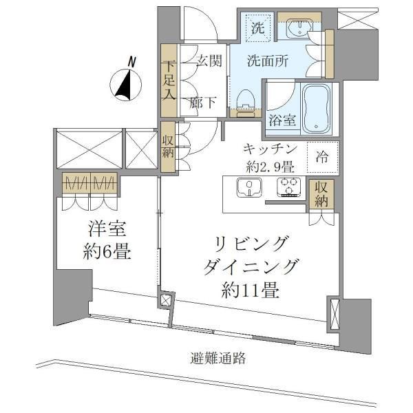 大阪市北区堂島のマンションの間取り