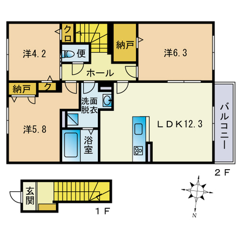 クライスハイム前原北の間取り