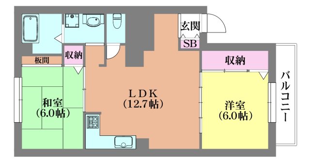 神戸市垂水区歌敷山のマンションの間取り