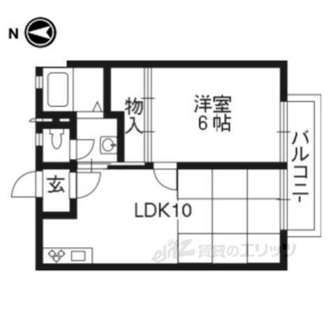 【京都市左京区上高野口小森町のアパートの間取り】