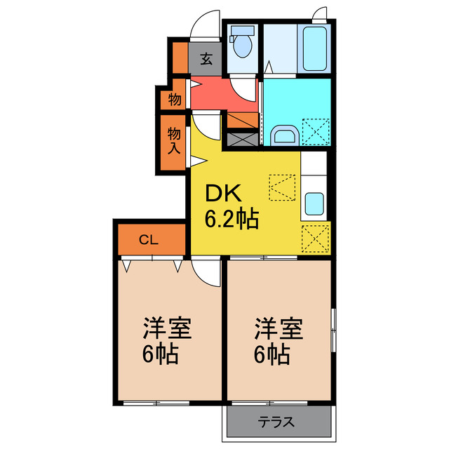 グラース　ノバ　柏野Ｂの間取り