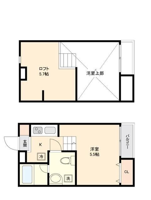 八千代市勝田台のアパートの間取り