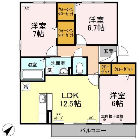 アン・シエル・ブルー　Ｂの間取り