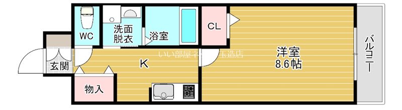 大阪市生野区小路のマンションの間取り