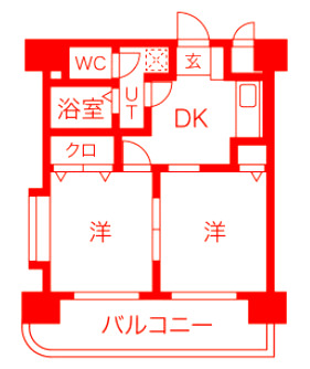 横浜市神奈川区子安通のマンションの間取り