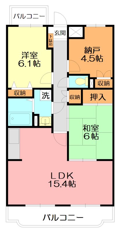 横浜市瀬谷区阿久和東のマンションの間取り