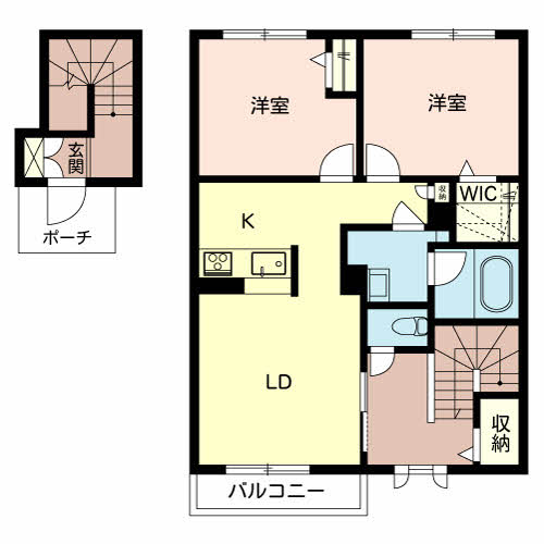 姫路市兼田のアパートの間取り