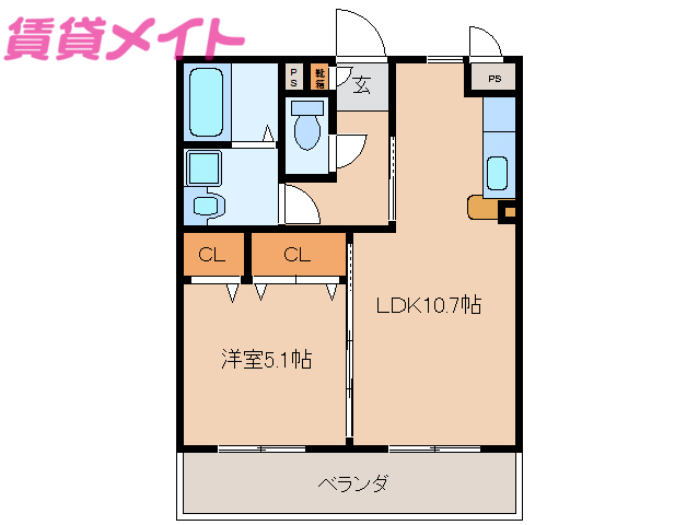 多気郡明和町大字佐田のマンションの間取り