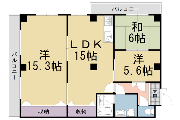 【京都市右京区西院三蔵町のマンションの間取り】