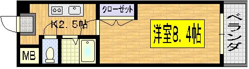 広島市中区西白島町のマンションの間取り