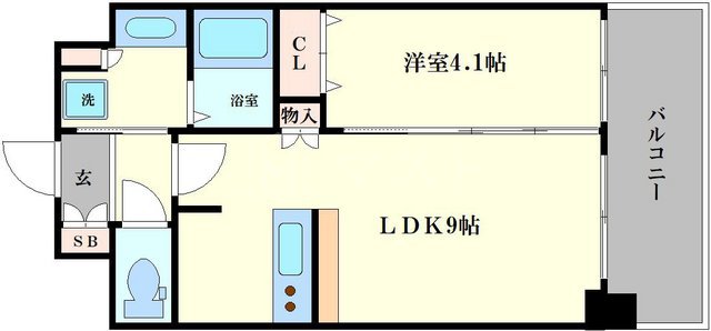 プレサンス大手前ピリオドの間取り