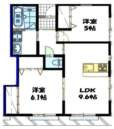 茅ヶ崎市ひばりが丘のアパートの間取り