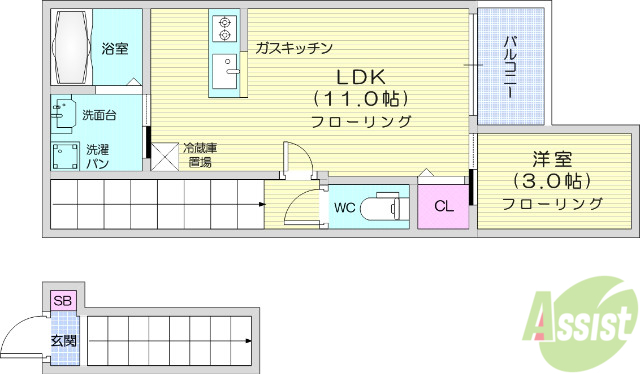 CRASTINE荒井2丁目の間取り