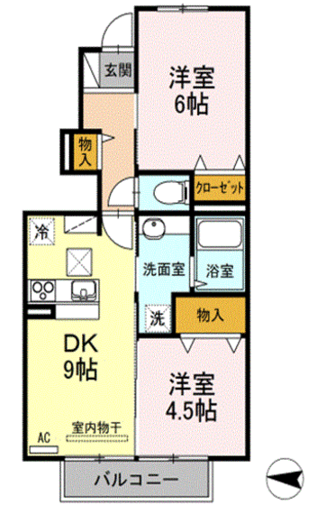 グリーンパーク市原Ａ棟の間取り