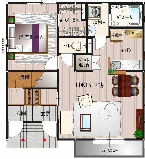 所沢市けやき台のアパートの間取り