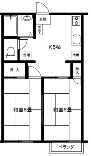 坂戸市浅羽野のアパートの間取り