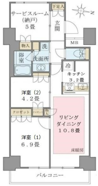 ブリリアイスト東雲キャナルコートの間取り