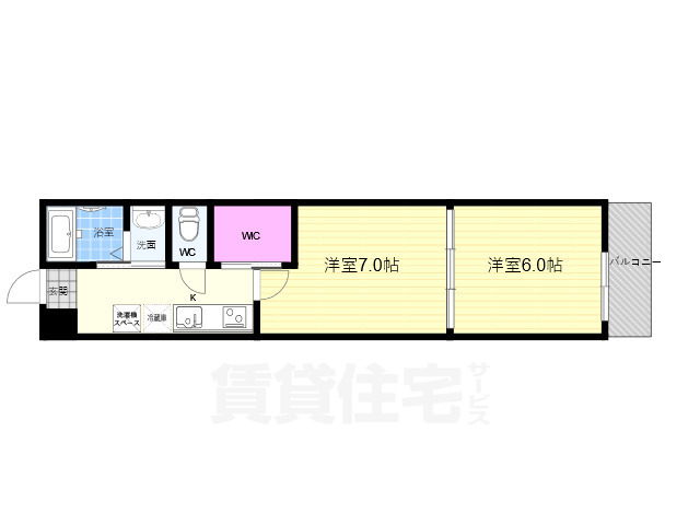 京都市左京区聖護院西町のマンションの間取り