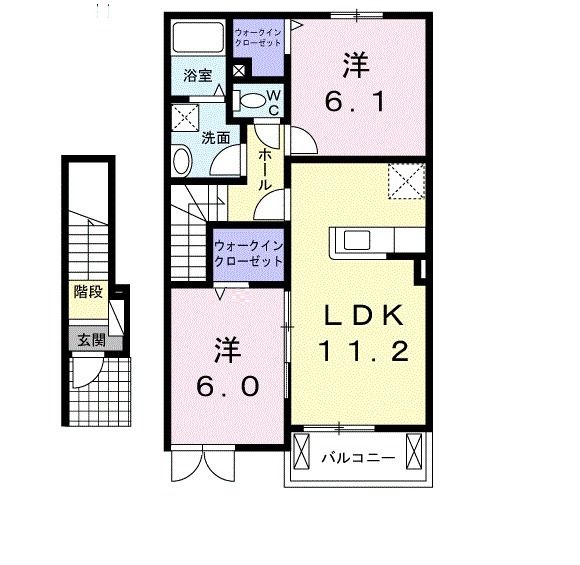 【秩父市山田のアパートの間取り】