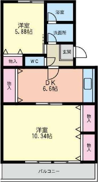 パティオ東菅野コミュニティ3番館の間取り