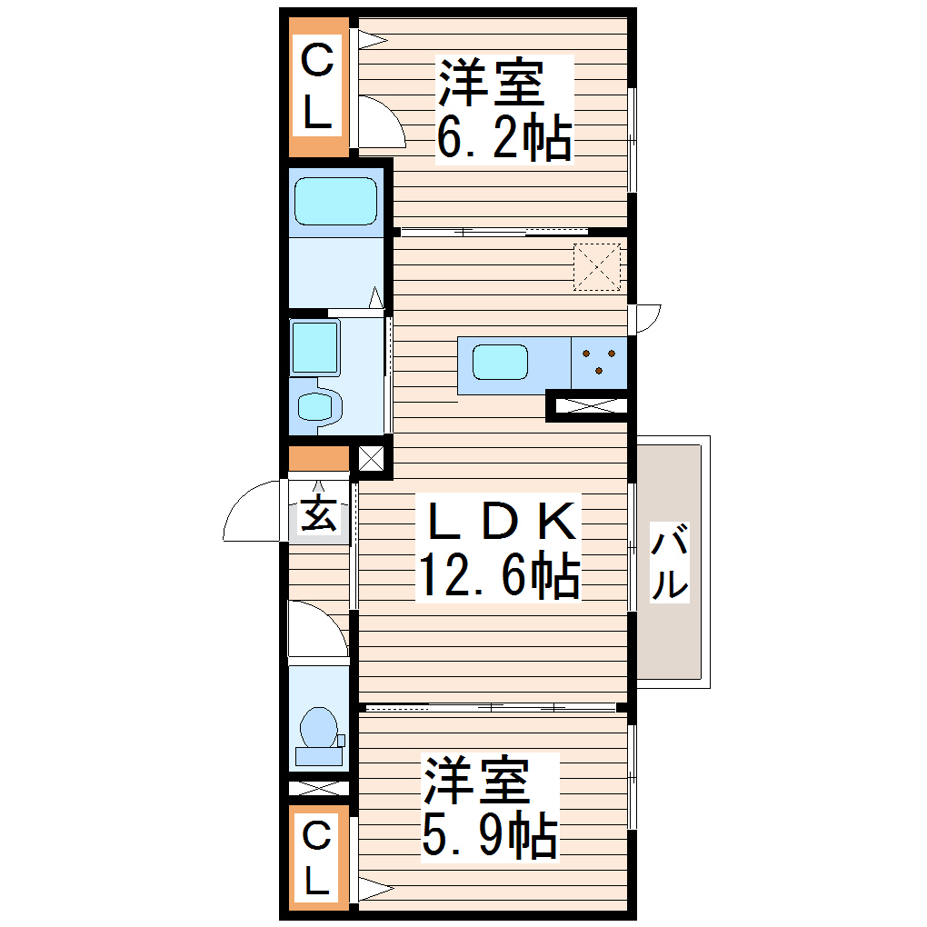 シャーメゾン薬師堂Iの間取り