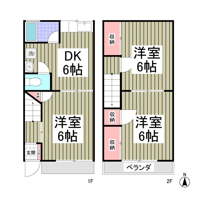 吉川市中曽根のアパートの間取り