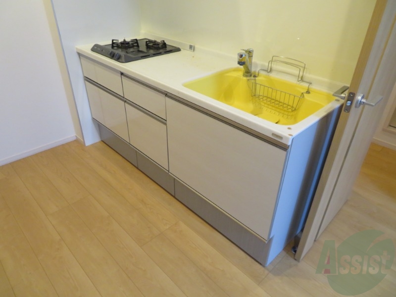 キッチン　調理スペースも広く、冷蔵庫や棚も問題なく置けそうですね。