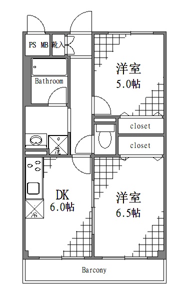 ＪＲ総武線 錦糸町駅 徒歩8分 7階建 築29年の間取り写真
