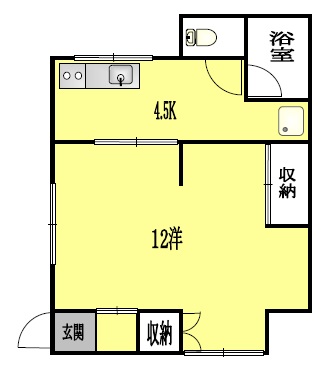 長崎市田上のアパートの間取り