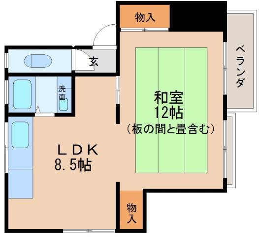 大津市高砂町のマンションの間取り