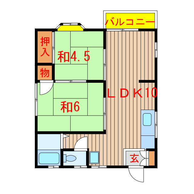 船橋市咲が丘のアパートの間取り