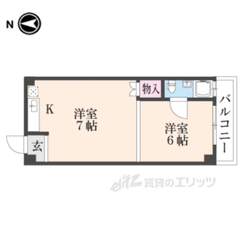 大津市におの浜のマンションの間取り