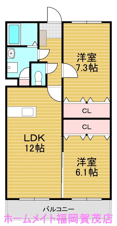 地下鉄七隈線 賀茂駅 徒歩20分 3階建 築22年の間取り写真