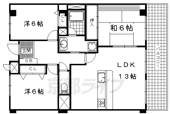 パインフィールド山科の間取り