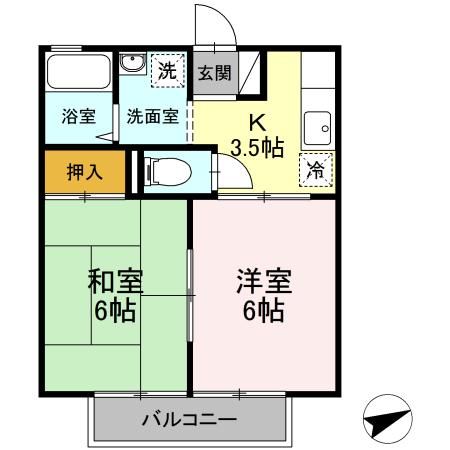 宮城郡利府町春日のアパートの間取り