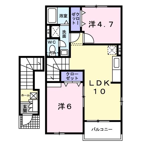 遠賀郡水巻町伊左座のアパートの間取り