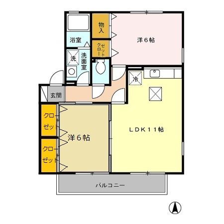 静岡県静岡市駿河区大谷（アパート）の賃貸物件の間取り