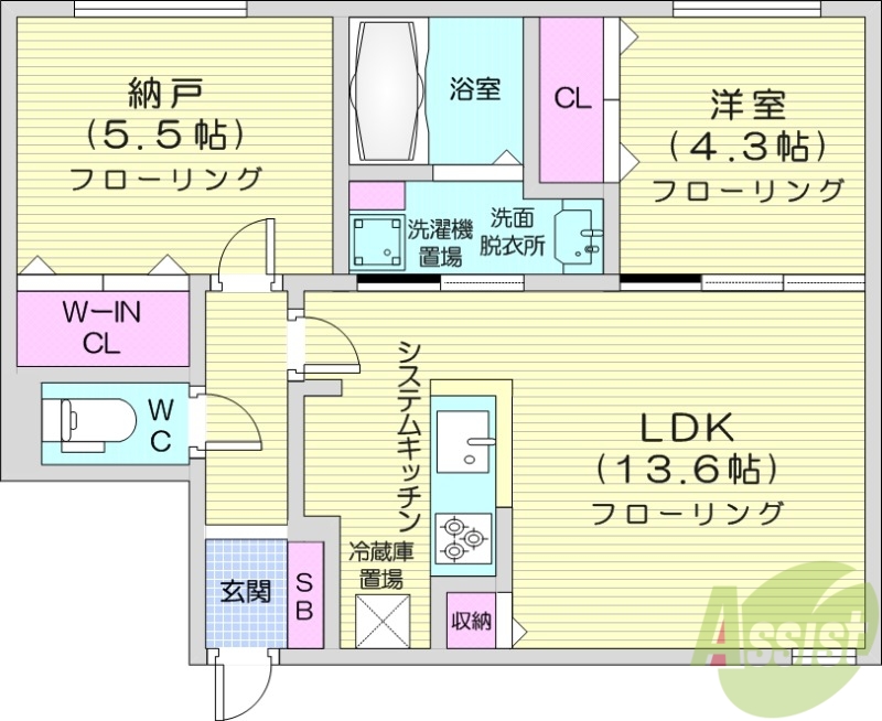 アルファスクエア南4西15の間取り