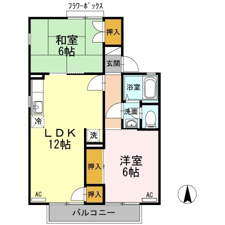 栗林セントラルコーポ　A棟の間取り