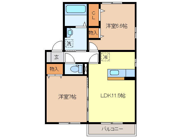 カーサ　ルースＴの間取り