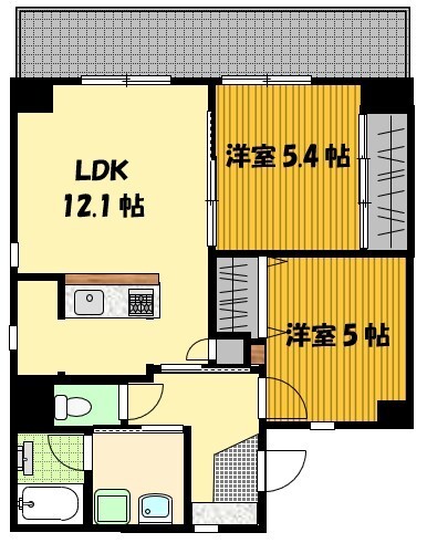 長崎市籠町のマンションの間取り