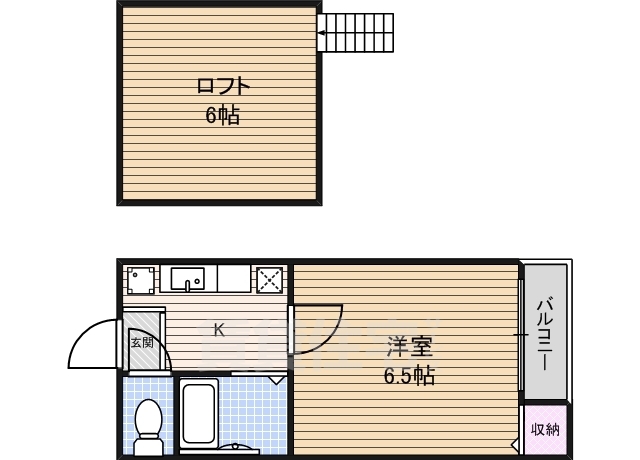 名古屋市北区志賀町のアパートの間取り